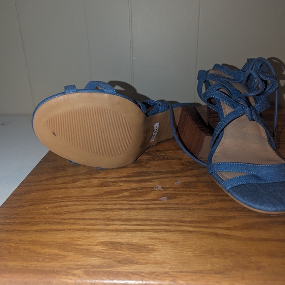 Torrid 13w  denim lace up sandals - Picture 3 of 5